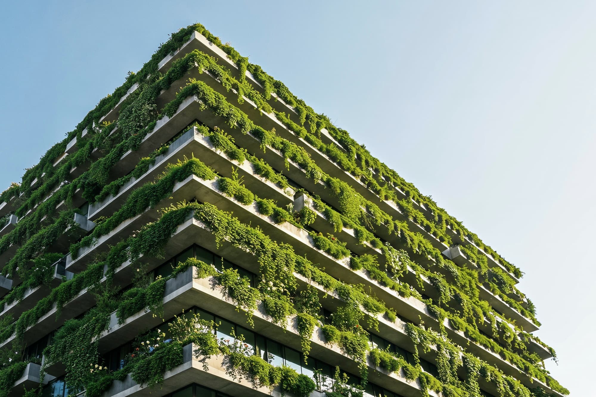 Sustainable building with vertical gardens